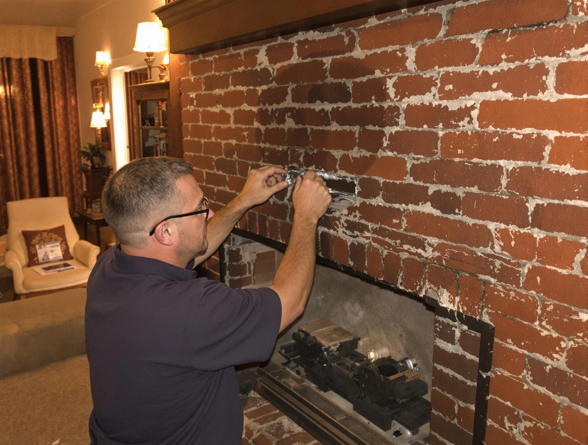 Los Lunas Chimney Sweep expert fixing a fireplace in Los Lunas, NM