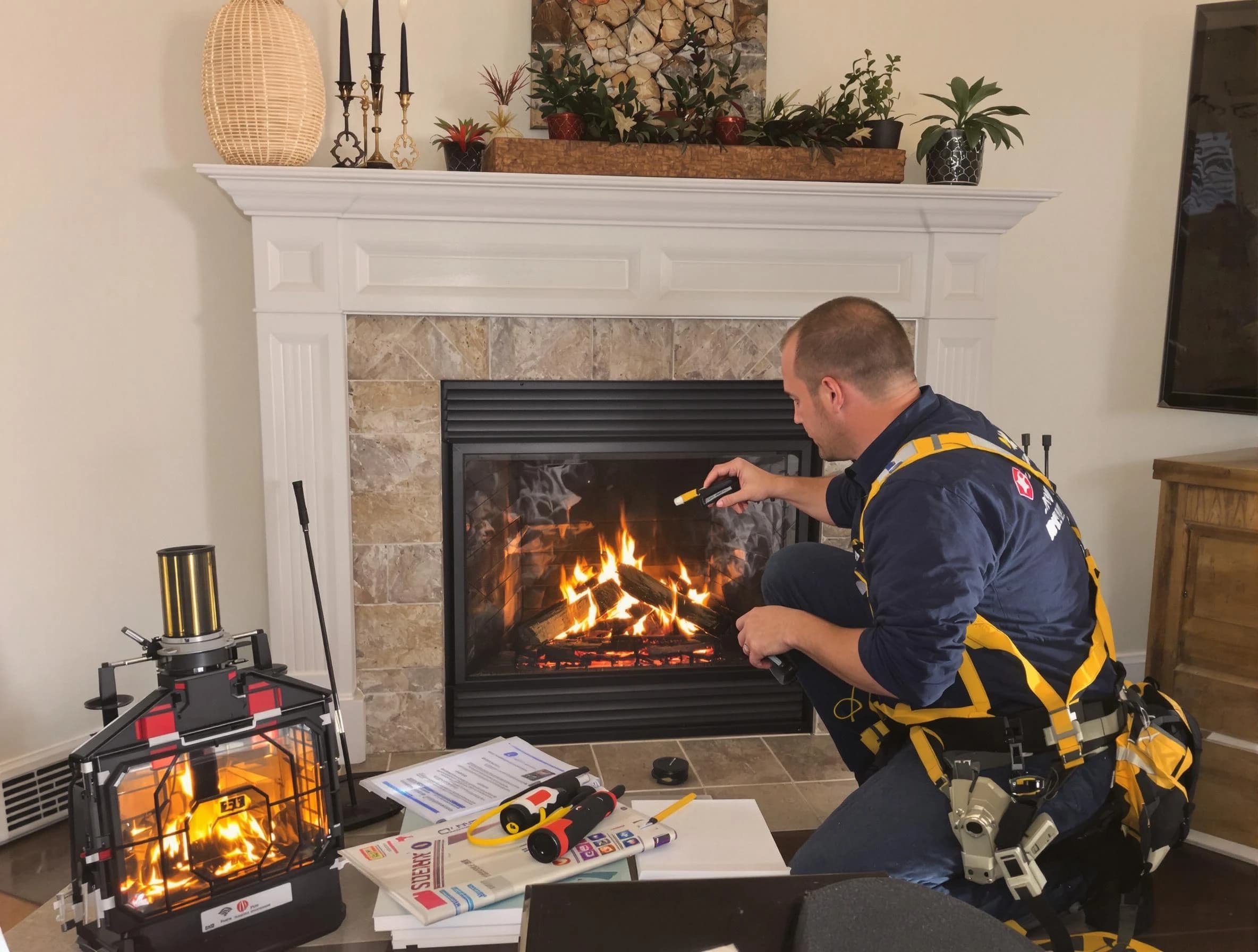 Safety-focused fireplace inspection by Los Lunas Chimney Sweep in Los Lunas, NM