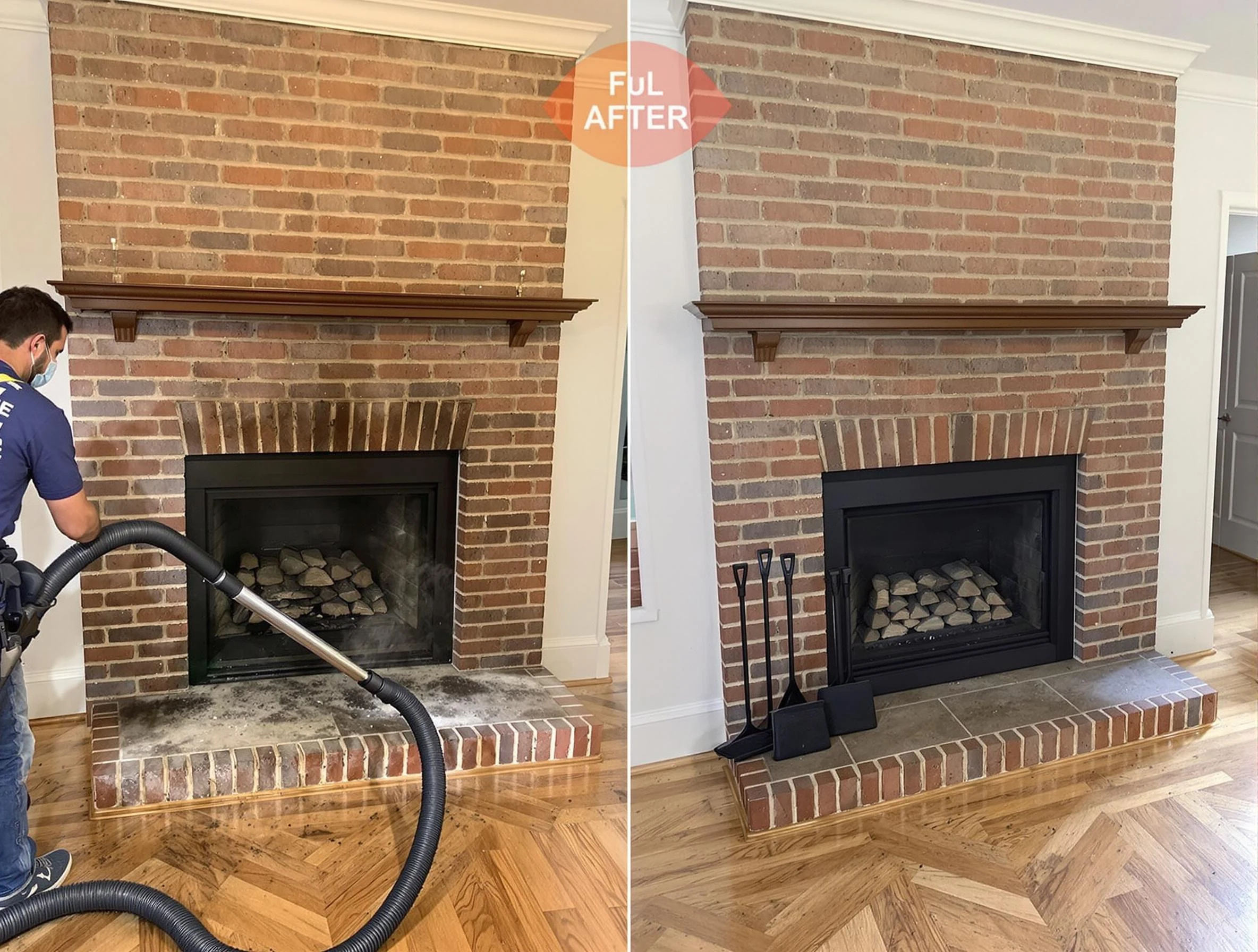 Los Lunas Chimney Sweep carefully sanitizing a fireplace in Los Lunas, NM