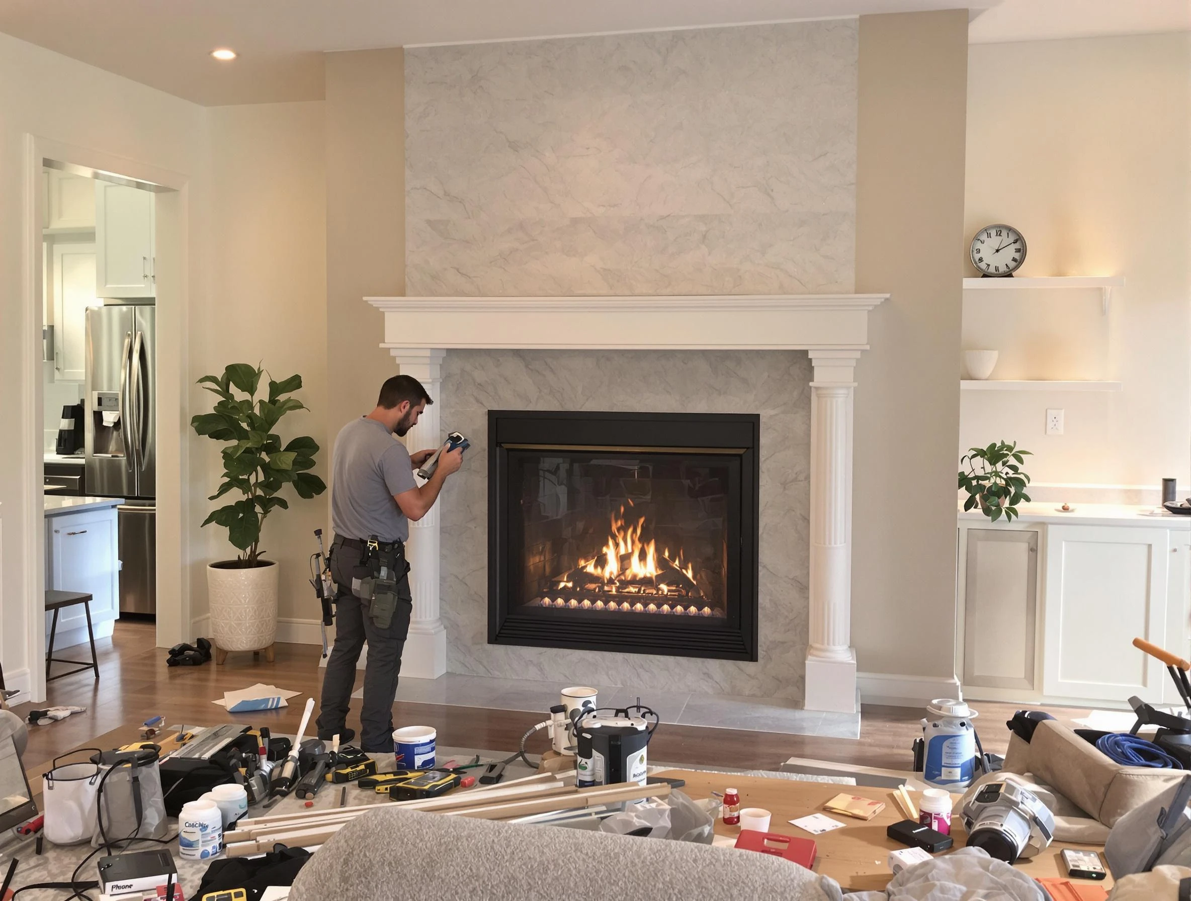 Newly installed fireplace by Los Lunas Chimney Sweep in Los Lunas, NM