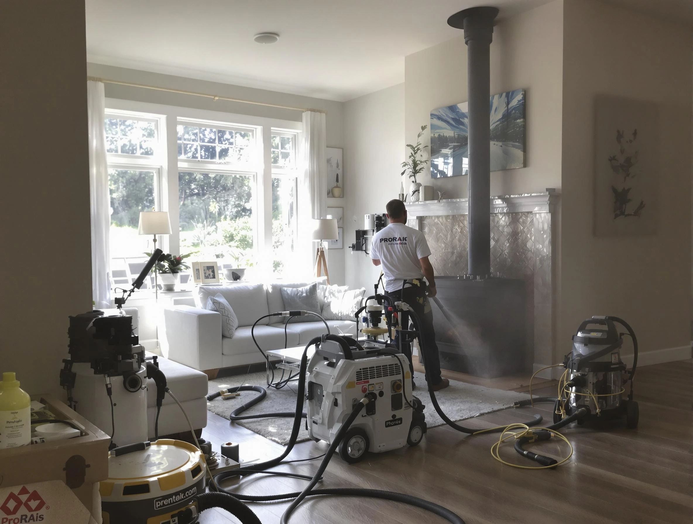 Soot removal service by Los Lunas Chimney Sweep for a fireplace in Los Lunas, NM